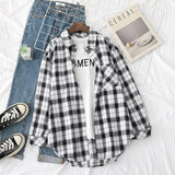Plaid Shirt Women 2021 New Spring Autumn Womens Tops Loose Design Style Lady Casual Long Sleeve Blouse Clothes