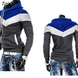 Autumn Hoodies Men Sweatshirt Male Stitching Hooded Hip Hop Long Sleeve Sweatshirt Men Silm Hoodies
