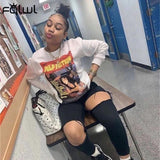 Autumn Streetwear Women Hoodie Sleeveless Split White Grey Tops Hoodies Female 2021 Fashion O Neck Sporty Loose