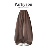 Collar Vest Folded Over-Wearing Jersey High-Waisted Wide-Legged Trouser
