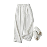 Spring Style Casual Commuter Drooping Wide-Leg Trousers-Outfit