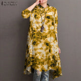 Women Long Sleeve Tie Dye Shirt Autumn Fashion Printed Blouse Gradient Color Long Top Tunic Blusas Female Loose Chemise