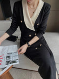 Elegant V-Neck Maxi Dresses for Women Long Sleeve Slim Bodycon Business Party Vestidos Femme Fashion Evening Dress