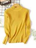 Autumer Winter Women Sweater Knitted Striped Solid Korean Fashion Pullover Slim Long Sleeve Blouse Knit Tops Pulls