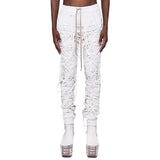 Cross Bandage Pants For Women High Waist Full Length Plus Size Casual Black Trousers Female 2022 Spring New