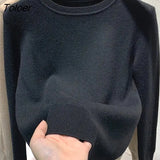 Fleece Sweater Women's Autumn And Winter 2022 New Warm Top Thickened Plus Velvet Bottoming Women Sweater Knitted