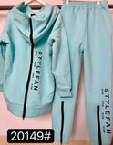 Street Loose Oversized Tracksuit Back Zipper Long Hoodie + Pants Set Winter Alphabet Sportswear Pullover Hip-Hop Two-Piece