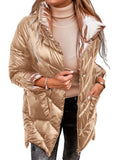 Winter Jacket Women Solid Color Casuald Outerwear Women's Casual Loose Parkas Coat Cotton Padded Quilted Stand Collar