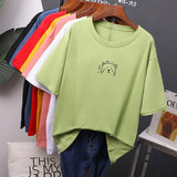 Kawaii Summer T Shirt Women 2020 New O Neck Oversized Tees 100% Cotton Loose Tees Soft Casual Female Tops 7