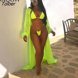 Green Sexy Bikini Set Beach Wear Cover Up Swimwear Women Bandage Swimsuit Female Brazilian Bathing Suit Summer