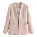 Office Ladies Long Sleeve Blazer + Trousers 2 Piece Set Blazer Suit Fashion Women's Pant Suit Simple Solid Color
