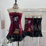 Hanging Neck Small Sling With Drill With Chest Pad Irregular Wearing Sleeveless Knitting Top