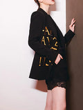Fashion Women's Blazer Notched Collar Double Breasted Long Sleeve Embroidery Suit Jackets Female Autumn 2023 New
