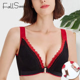 Push Up Bra Front Closure Sexy Lingerie Plus Size Deep V Brassiere Plunge Underwear Women Lace