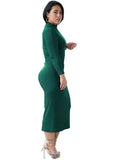 Turtleneck Cut Out Mature Midi