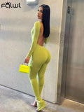 Fall Black Women Jumpsuit Backless Long Sleeve Rompers Womens Jumpsuits White Gray One Piece Outfits Bodycon