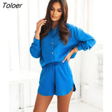 New European And American Women's Clothing Casual Comfortable Printing Shirts Long Sleeves Short Two-piece