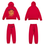 55555 Hip Hop Printed Letter Cobweb Hoodie Hoodie Couple Style Hoodie Trend-Outfit