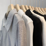 Design Sense Niche Double Zipper Polo Collar Jacket Women's Early Autumn New Threaded Short Top Knitted Cardigan-Outfit