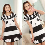 Women Cute Cartoon Polka Dot Sleepwear Short Sleeve Sleepshirt Sleepdress 10