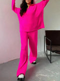 Sweater Sets For Women 2 Piece Winter Fall Knit Pants Sets Polo Collar Suits Women Winter Set Sweater Tops And
