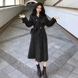New Double-sided Woollen Cloth With Thin Waist, Medium Length Windbreaker With Fashionable Temperament, Women's Winter