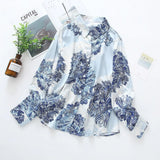 elegant printing casual ladies shirts Women's Blouses Spring summer Long Sleeve Tops Blusas