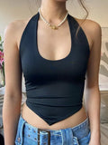 Y2K Irregular Hem Crop Tank
