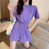 Summer Casual Tracksuit Women's Shorts Sets Fashion Short-sleeved Hooded Shirts Vest Wide-leg Shorts 2-piece Set