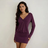 Summer Hot Women's Neck Tie Solid Color Sexy Deep V Bare Back
