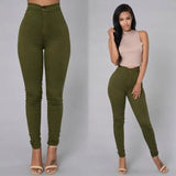 Slim Pencil High Waist Pants Spring Autumn Solid Color Office Ladies Tight Trousers Work Wear Femme-Outfit