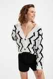 Trendyol Geometric Jacquard Knitwear Cardigan