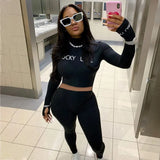 Lucky Label 2 Two Piece Set Women Outfits Activewear Fitness Elastic Crop Top Leggings Women Matching Set Tracksuit