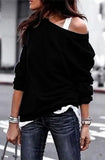 Yskkt Women's Pullover Sweatshirt Heart Printed Long Sleeve One Shoulder Tops Autumn Winter Sweat Shirts Woman Casual
