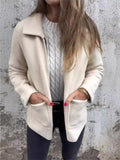 New Single-Sided Autumn And Winter Collar Knit Zipper Casual Coat