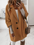 Fall Winter Wool Blends Coat for Women Korean Fashion Thick Warm Woolen Coat Elegant Lapel Blouse Female Overcoat