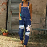 Rompers Fashion Denim Bib Pants Sexy Long Rompers Bib Pants Jumpsuits Summer Wide Leg Jeans Overalls Ladies
