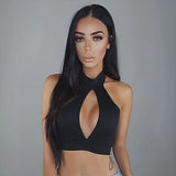 Hot Women Sexy Off Shoulder Bustier Tank Vest Tube Crop Tops Bodycon Solid Clubwear Hole Strapless Bra Tank Vest Outwear-Outfit