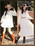 Elegant Lace Casual Party V-Neck Long Lantern Sleeve Korean Fashion Design Loose Fairy Bodycon Dress Women Female