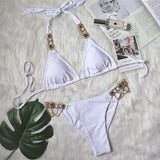 Toloer Hot-Selling New Crystal Diamond Chain Swimsuit Split Swimsuit Sexy