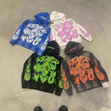 Graphic Printing Pullover Harajuku Vintage Y2kstreetwear High Street Hoodie-Outfit