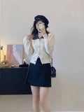 Purple Sweater Is Worn By Gentle Breeze In Autumn And Winter. The New Style Design Feels Foreign Style And Fashionable Short Style Knitted Cardigan.-Outfit