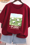 100% Cotton L-6XL T Shirt Plus Size Tshirt Short Sleeve Solid Women Top Summer Print Couple O Neck Oversized T