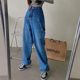women's jeans high waist solid color straight wide leg denim pants 2024 Summer new fashion 29L2866-Outfit