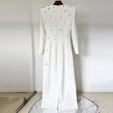 Star Temperament Elegant Heavy Industry Nails And Diamonds Long Sleeve Long Dress Dress Dress