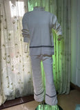 2025 New Solid Color Casual Blouse Loose Comfortable Design Micro-Thorn Trousers Set