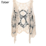 Summer Beach Cover Up Top Cardigain Hippie Froral Patchwork Lace Vest Retro Vintage Crochet Asymmetric Open Stitch