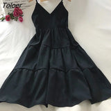 Dress Women Ins A-Line Korean Style Ruffle V-neck Chic Office Ladies Autumn Elegant Retro Casual Thin Loose