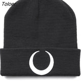 Dark Punk Black Knitted Caps Hats Harajuku Grunge Moon Graphic Print Autumn Woman Cap Beanies Warmer Cap Women's