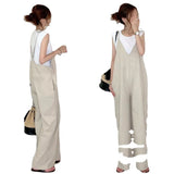 Trousers 2025 Summer New Women's Slings Solid Color Casual Loose Broad Leg